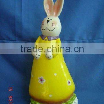 Ceramic cartoon rabbit figurines -dolomite rabbit deco