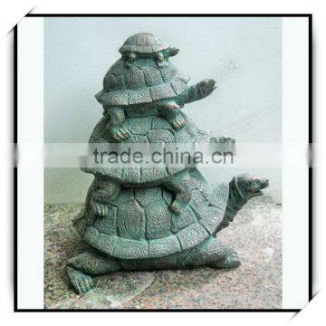 2015 Hot sale 15 inch four turtle polyresin statue