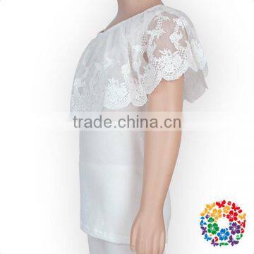 Vintage Girls White Floral Lace Singlet Big Neck Long Lace Tank Top photo-3