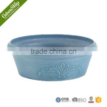Antique Round Hand Carved Plastic Flower Pot photo-2
