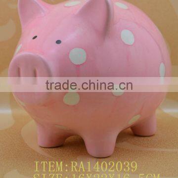 hand painted wholesale ceramic piggy box for coin