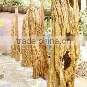 Natural old wood sculpture for landscaping decking