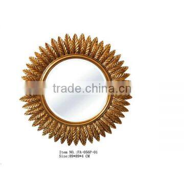 Decorative round polyresin framed mirror FA-056P-01