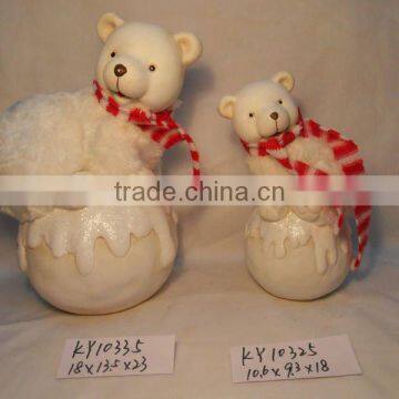 white bear with plush finish SN11102