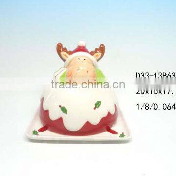 Deer shaped ceramic butter dish for sale