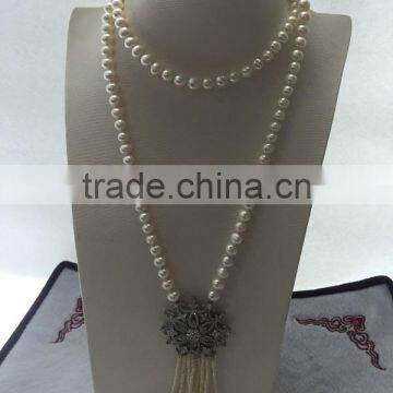 modern designs 10-11mm white freshwater pearl necklace