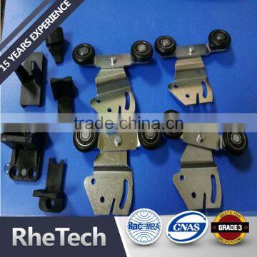 Zinc Alloy 25 mm Diameter Kitchen Sliding Cabinet Plastic Box Roller Track Black Wheels photo-3