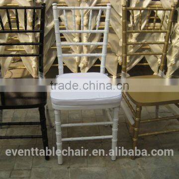 White Chiavari Chair Wooden Tiffany Chair Banquet Chair With Cushion photo-3