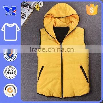 100% cotton jacket with hood and functional side pocket hoodie vest coat