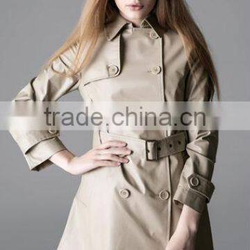 mid-length solid color autumn wind coat/new model overcoat women 2016