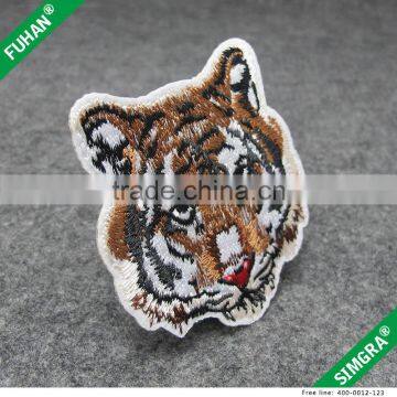 Custom Make Colorful Tiger Face Embroidery Label