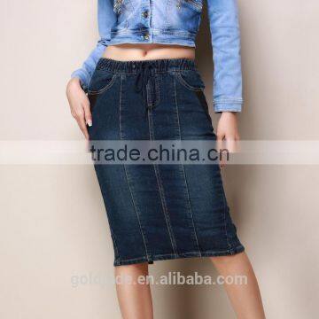 2016 Fashion Wholesale Long Denim Skirts, Sexy Midi Pencil Skirt Jeans for Women photo-4