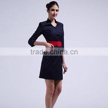 Custom Black Colours Slim Fit Stewardess Dress photo-5