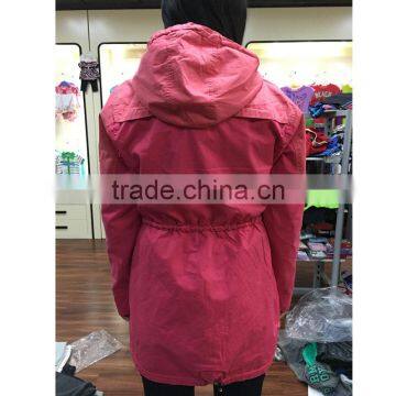 Women Wind-proof Jackets 100%cotton Long Style Stock Clothing, Stocklots Garments photo-3