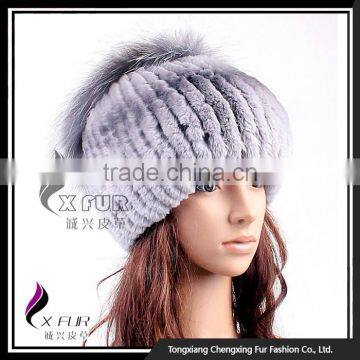 CX-C-121F OEM/ODM New Design Rex Rabbit Fur Headwear Furry Winter Hat photo-5