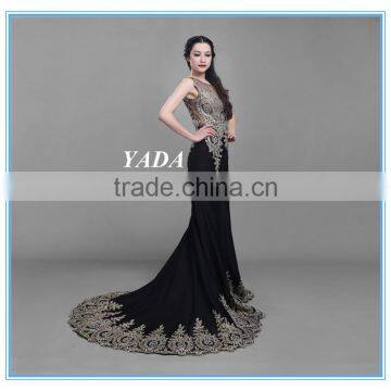 Elegant Lace Beaded Embroidery Mermaid Long Evening Dress photo-3