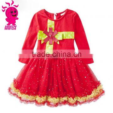 Wholesale baby frock girls party dresses design children's clothing factory kids girls christmas red dresses