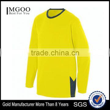 Youth Block Out Long Sleeve Jersey Pad Print Label Contrast Color Side Panel Tee 100% Polyester Wicking Moisture Athletic Tops