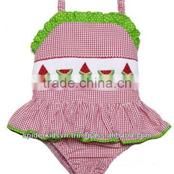 Infant/Toddler Girl Red Smocked Baby Red Watermelon - Bikini