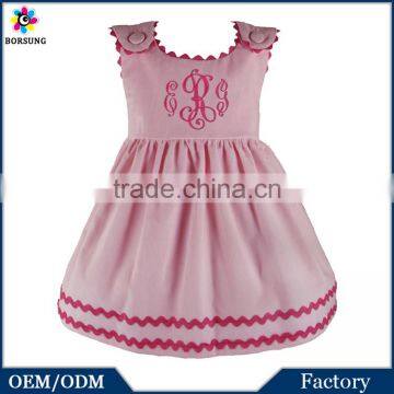 100% Cotton Pink Corduroy Baby Clothes Embroidered Casual Baby Girls Dresses