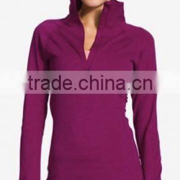 Lightweight 4-way stretch superior stretch sporty jacket OEM Ladies Golf Jumper with thumb hole