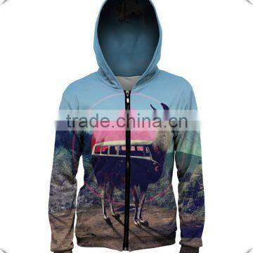 Fashion Design Womens 3D Animal Print Hoodie All Over Sublimated Full Zip Hoodie Dye Sublimation Printing Hoodie Wholesale