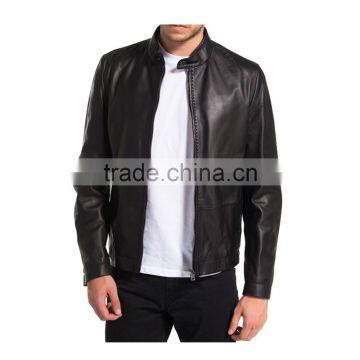 Customized Cheap Mens Black PU Leather Jacket Design photo-2