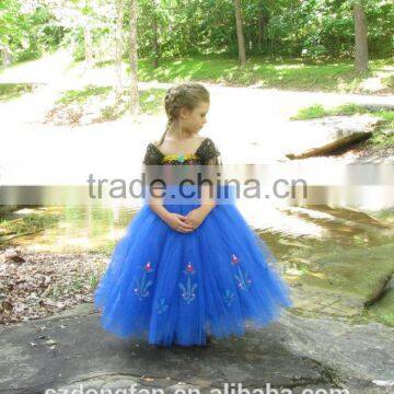 Princess Girls Blue Lace Tutu Dress Kids Long Frocks Design Dress photo-2