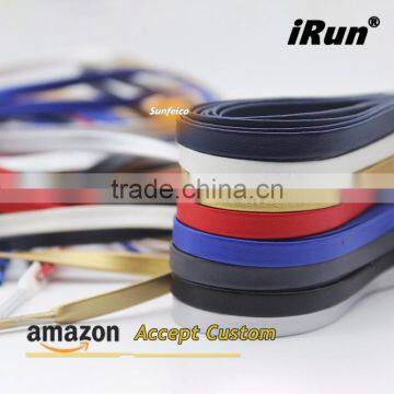 Official Genuine Sheepskin Flat Shoelaces Luxury Goatskin Shoes Strings Gold/Silver Metal Tips Boots Laces for Martin Boots photo-2