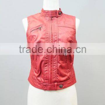 Lady pu Leather Vest #LPU0270 photo-6
