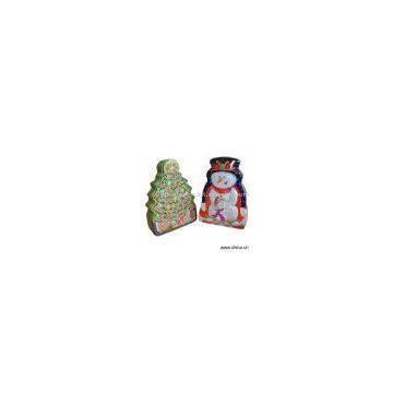 Sell Christmas Tree-Shaped Tin Box & Christmas Snow Man-Shaped Tin Box