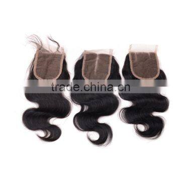 7A Closure Brazilian Body Wave Lace Closure Bleached Knots,4X4 Closure With Baby Hair Free Part Middle Part 3 Way photo-4