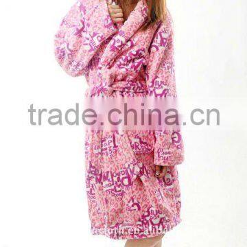 100%polyester coral fleece bathrobe