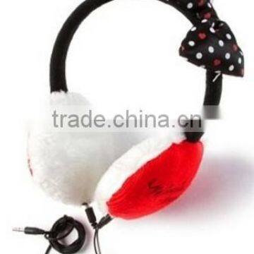 plush/fleece/knitted fashion earmuff headphone , cheap price, promotion