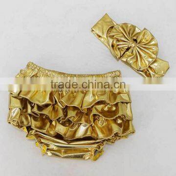 Gold metallic Christmas bloomers,ruffle girls bloomers,newborn baby bloomers M5111906