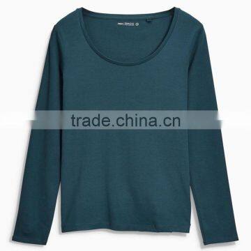 Best quality stylish scoop neck long sleeve blank t shirt