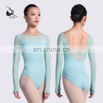 117141004 Mesh Division Long sleeve Ballet Leotards Gymnastics Leotard