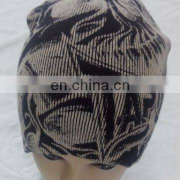 2017 Fashional Super Soft Cozy Warm Printed Hat Without Pompom photo-2