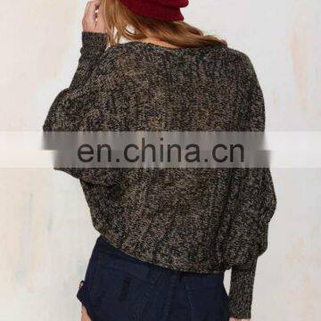 2015 New Stylish Cropped Slouchy Dolman Sleeves Asymmetric Sweater Woman Cardigan photo-4
