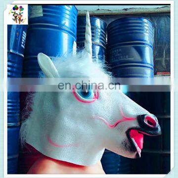 Halloween Party Costume Creepy Unicorn Full Head Latex Animal Masks HPC-0480 photo-3