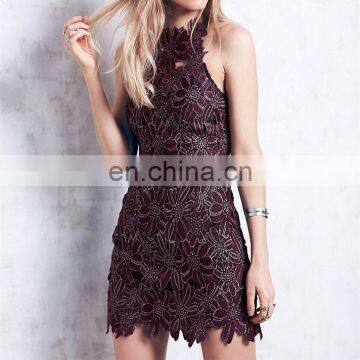 2016 Summer African Clothes Designs Cold Back Slim Fitness Sexy Tight Lace Body Dresses NT6741 photo-2