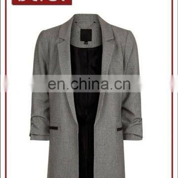 Latest Ladies Slim Fit Casual Blazer Designs with Contrast Trim