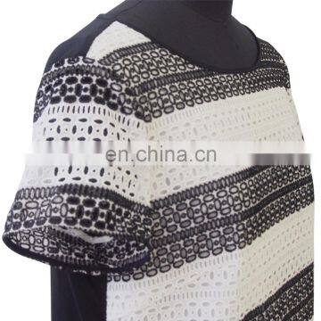 2016 Latest Fashion Black and White Embroidery Lace Ladies Dress photo-4