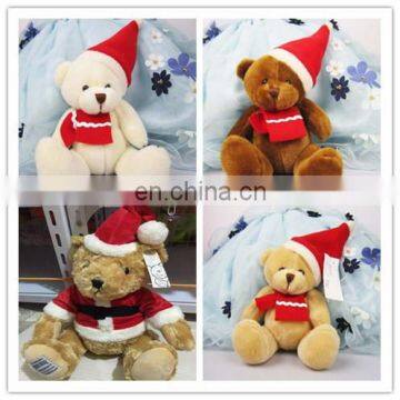 HI CE bear plush toy with christams hat with high quality,bear plush toy for kids