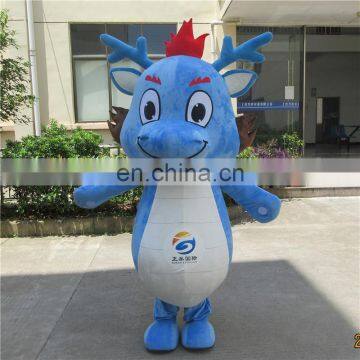 Adult sizes cartoon character blue dragon mascot costume for sale