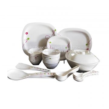 44pcs square meamine dinnerware set