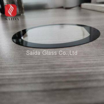 Round shape 3mm Tempered toughened glass panel with black silk screen printed for led wallwasher