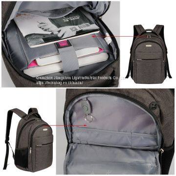 Advocator Laptop Backpacks With Pink Fluffy Ipad Interlayer Women Men Water-Resistant Pure Color Sturdy Business Commercial Official Shoulders Bags Rucksacks Daypacks Knapsacks for 15 Inch Computer - Dark Grey photo-2