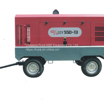 ZHIGAO BRAND ZHIJIAN series ZCY550-13 15m3/min 13bar portable screw air-compressor for mining engineering