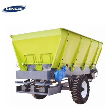 Small scale farm tractor drive granular fertilizer drop spreader truck